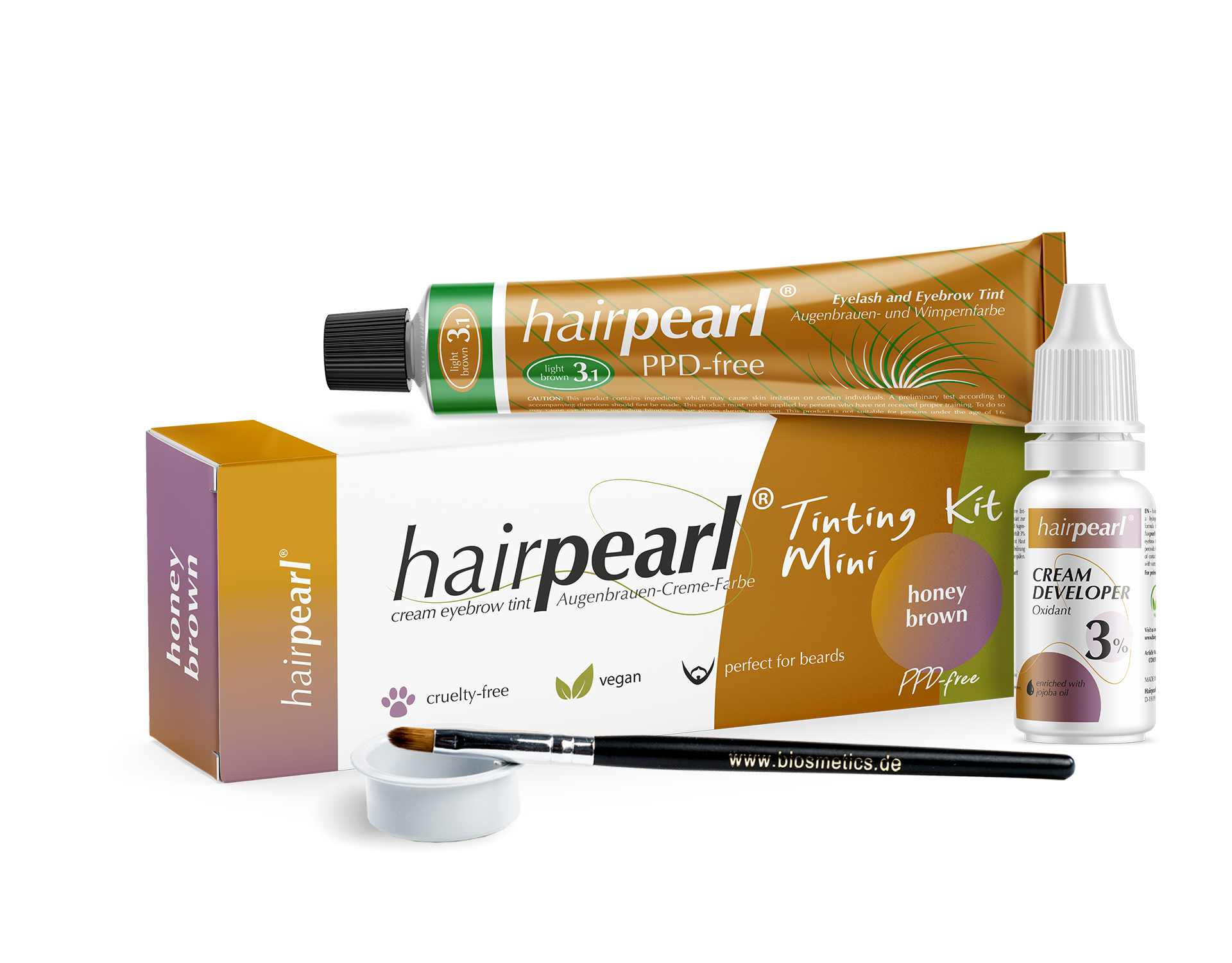 hairpearl PPD-free “Tinting Kit Mini” – Honey Brown (light brown